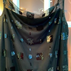 Black Lace Sequin Gown